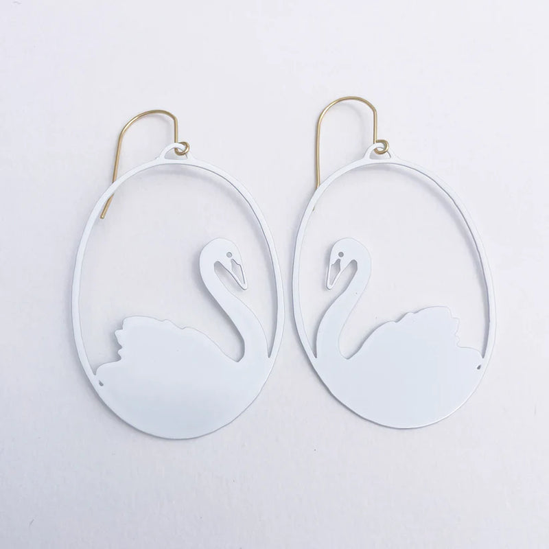 DENZ Swan Dangles | White