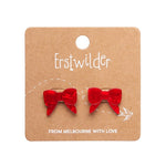Erstwilder | Bow Ripple Stud Earrings - Red