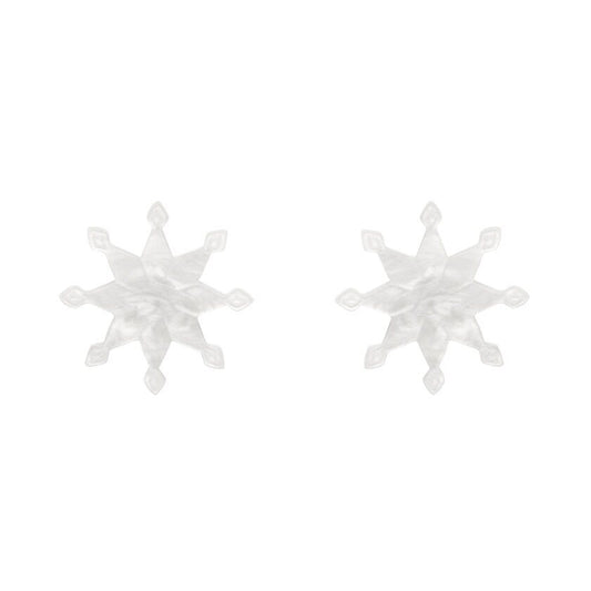 Erstwilder | Snowflake Ripple Stud Earrings - White