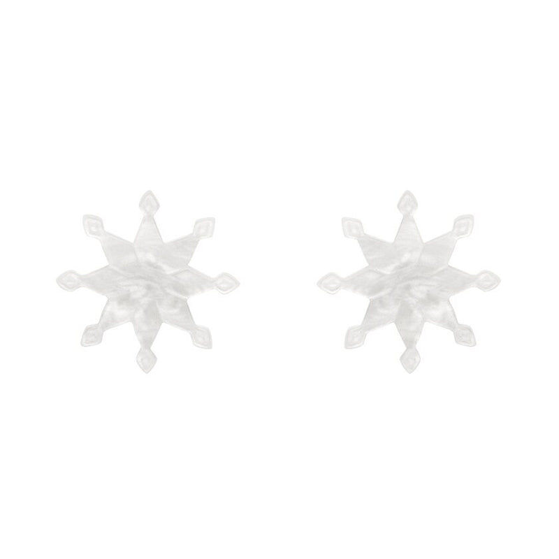 Erstwilder | Snowflake Ripple Stud Earrings - White