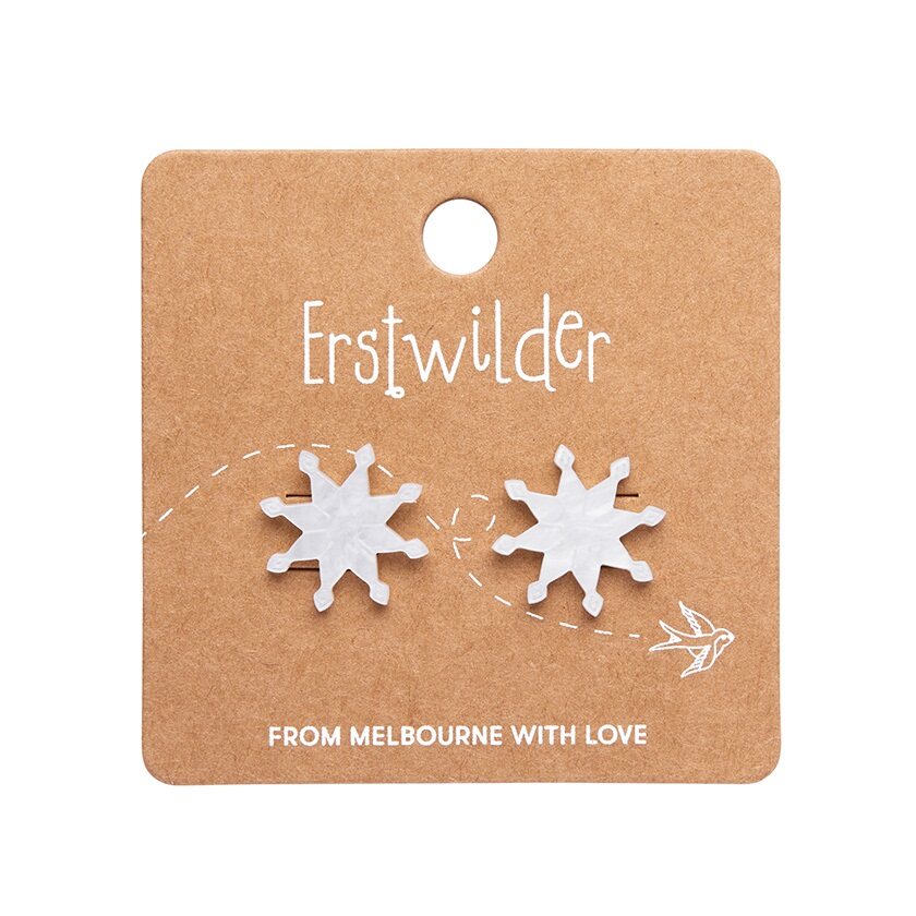 Erstwilder | Snowflake Ripple Stud Earrings - White