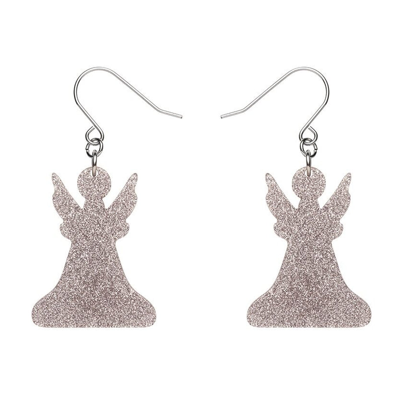 Erstwilder | Angel Glitter Drop Earrings - Silver