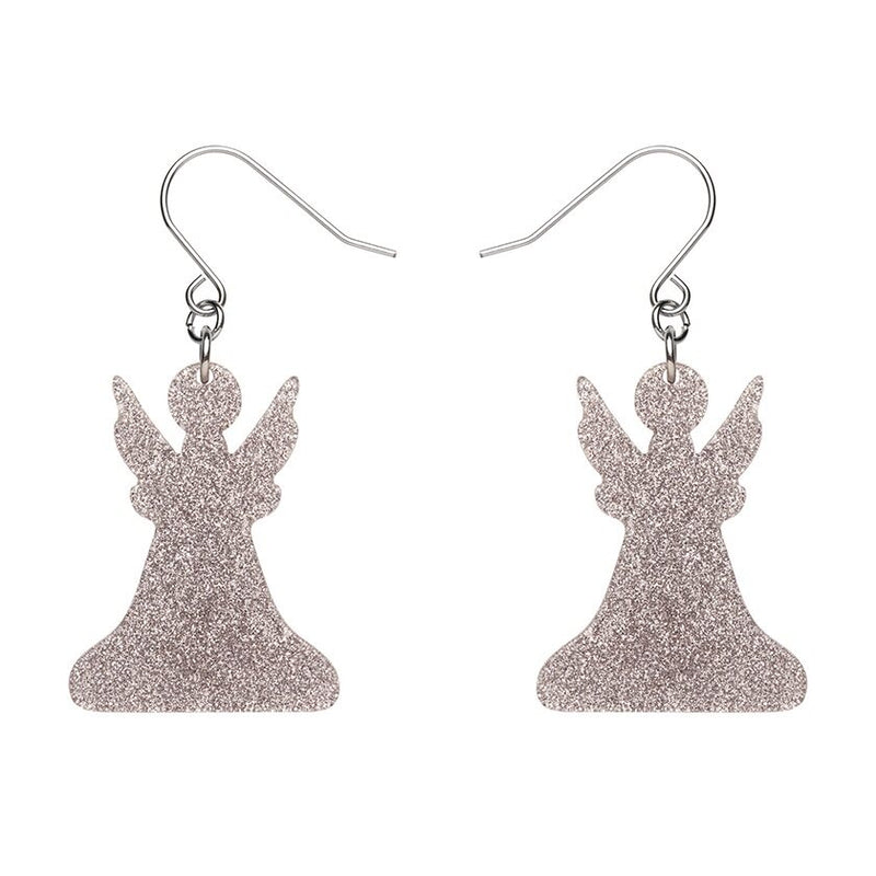 Erstwilder | Angel Glitter Drop Earrings - Silver