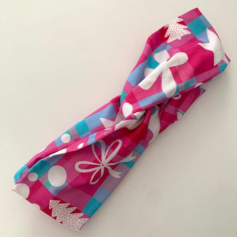La La Lea Headband | Twistknot - Pink Christmas