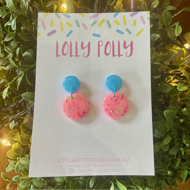Lolly Polly | Circle Drop -Blue/Pink