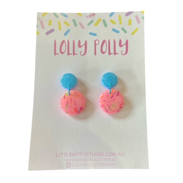 Lolly Polly | Circle Drop -Blue/Pink