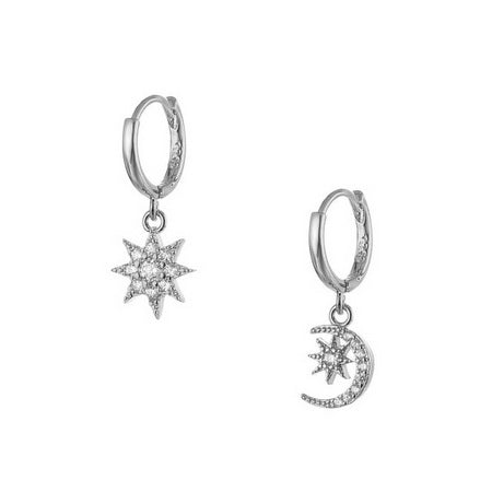 TID | Small Crystal Night Sky Hoops - Silver