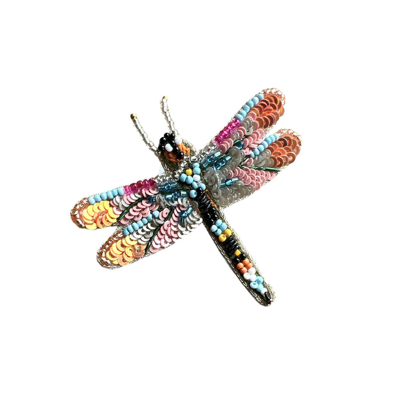 Zoda beaded dragonfly brooch | Multi
