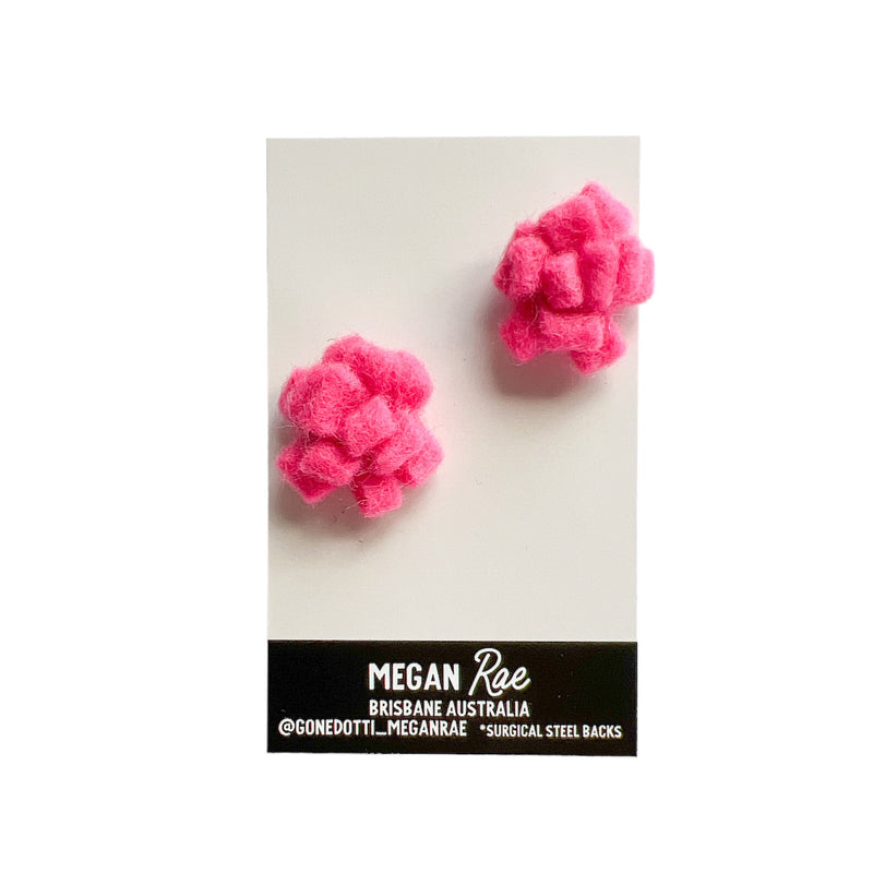 Megan Rae | Felt Flower Studs - Pink