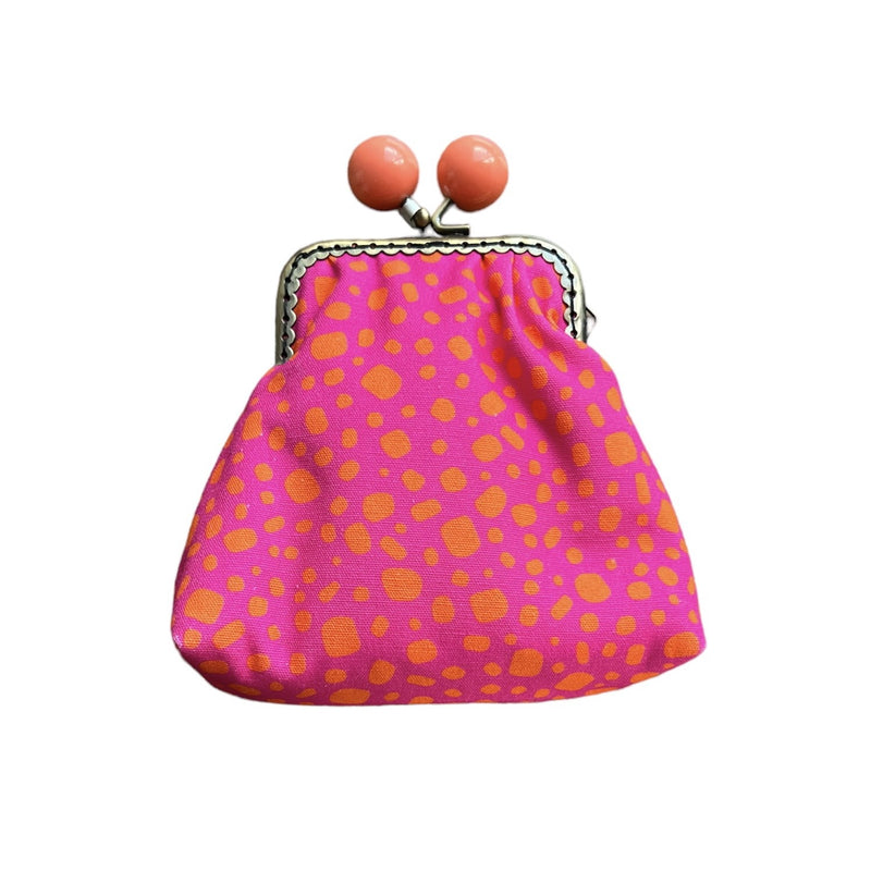 A Stitch of Hope  | purse - Pink and Orange dots