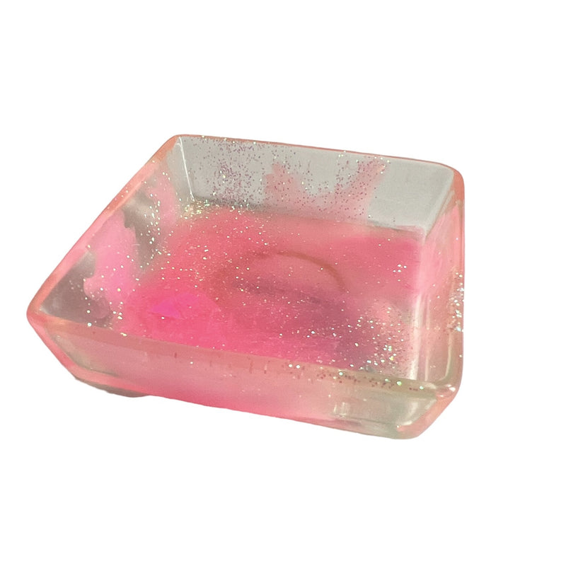 Rebel Art Creations | Resin Trinket Bowl - Pink/Sliver Glitter