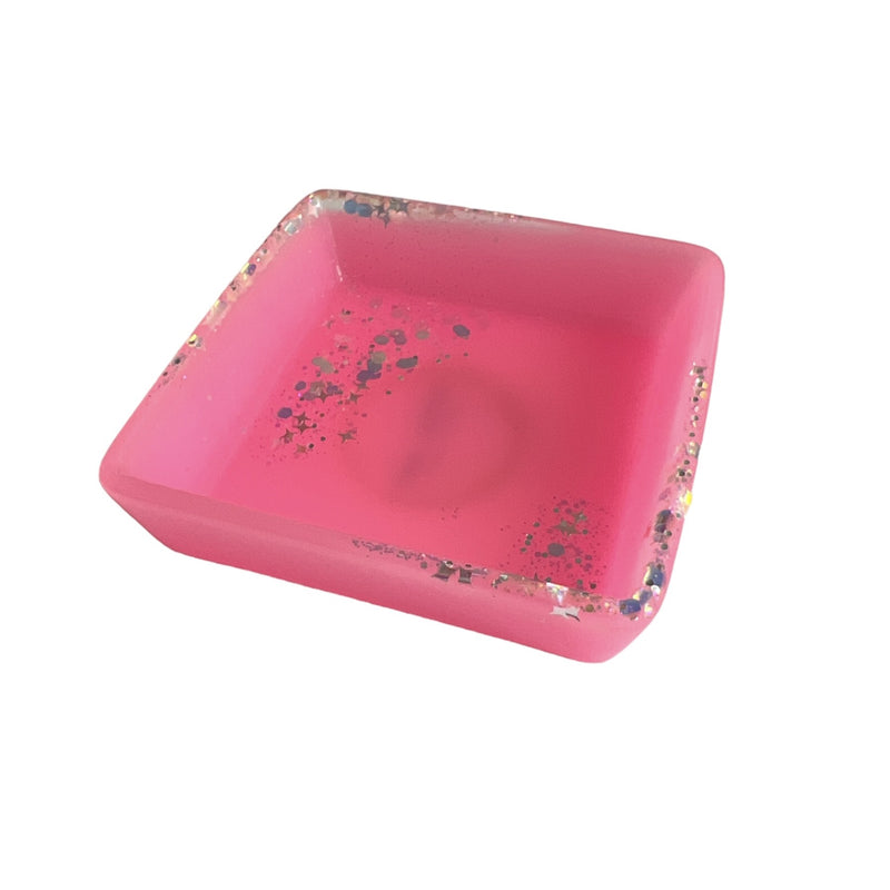 Rebel Art Creations | Resin Trinket Bowl - Pink/Star Glitter