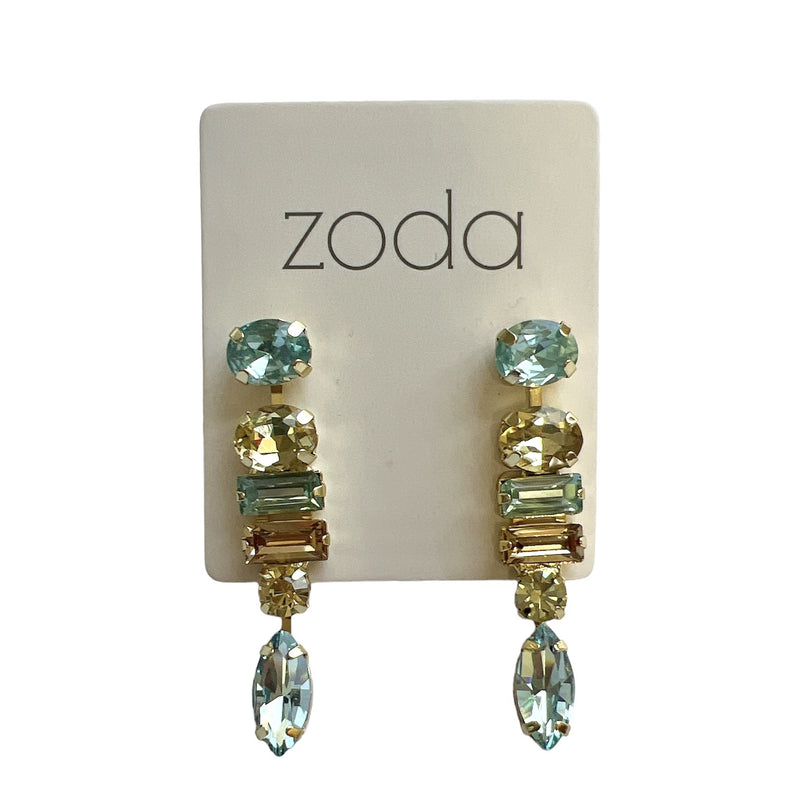 Zoda Stud Drops | Glass - yellow / pale blue