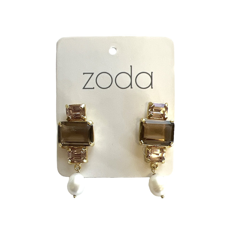 Zoda Stud Drops | Glass with pearl drop