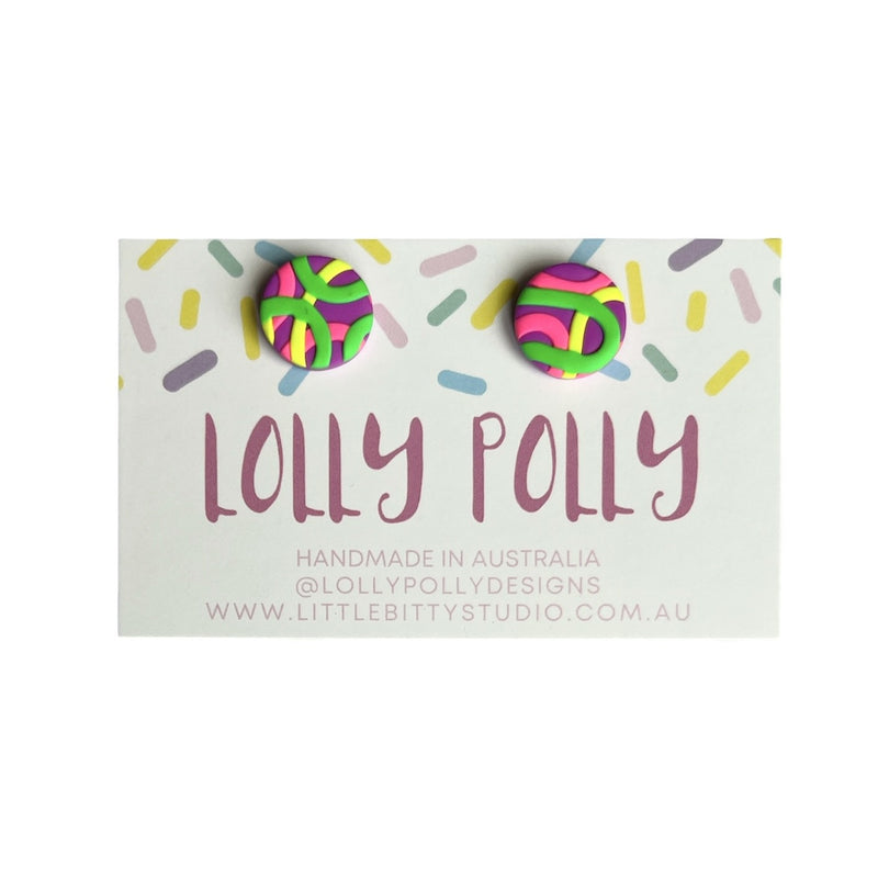 Lolly Polly | Small Studs - Purple/Multi