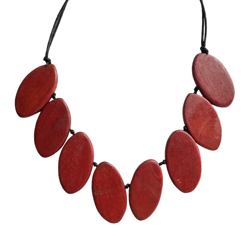 TID |  Wooden Paddle Necklace - Red