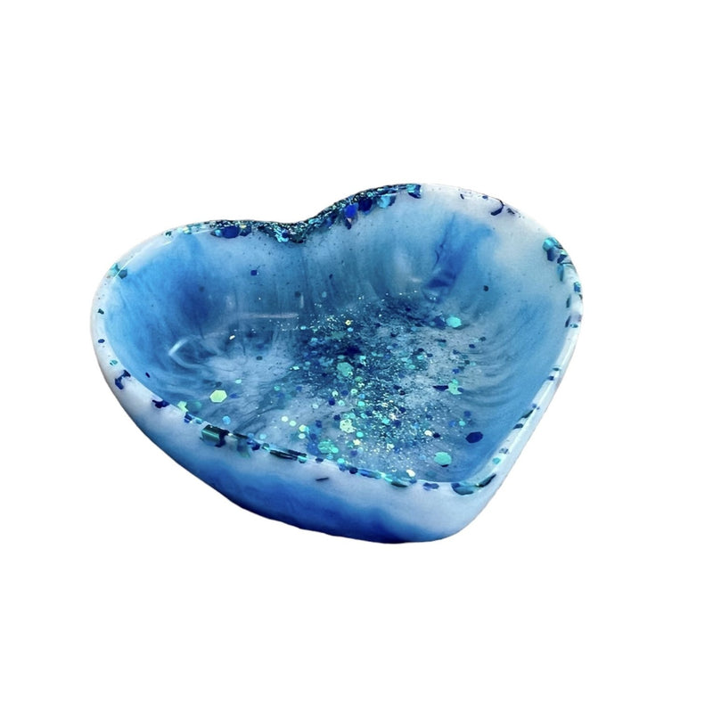 Rebel Art Creations | Resin Trinket Bowl - Heart - Blue
