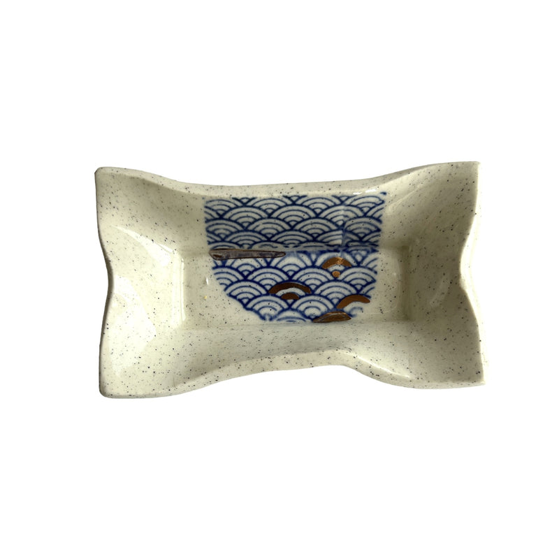 Ceramic Dish - Wave Pattern and gold