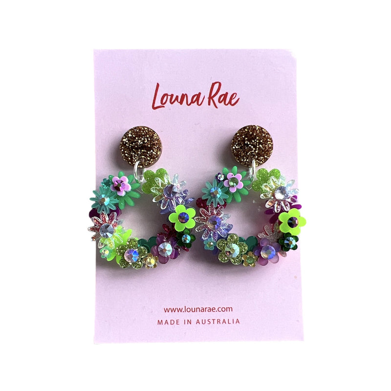 Louna Rae | Flower Wreath Dangles - #01