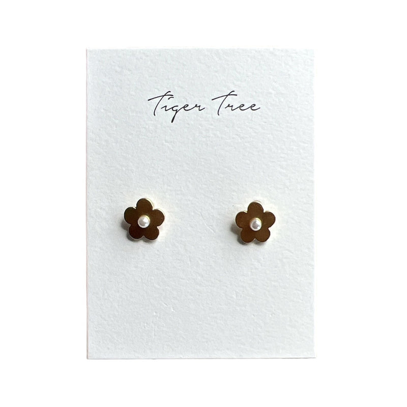 Tiger Tree | Gold Flower Studs