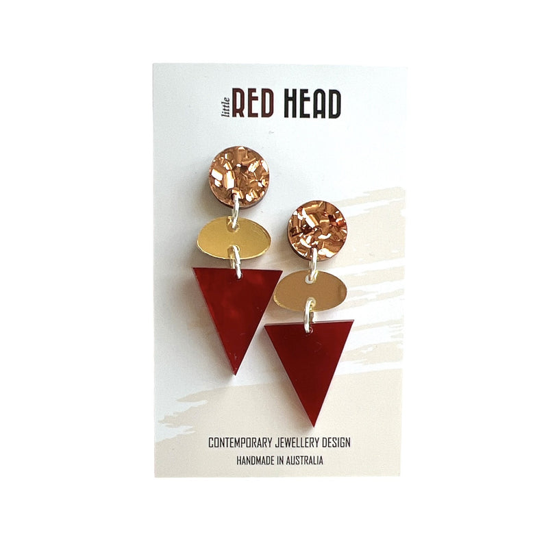 Little Red Head - Triple Drops - Copper/Gold/Red