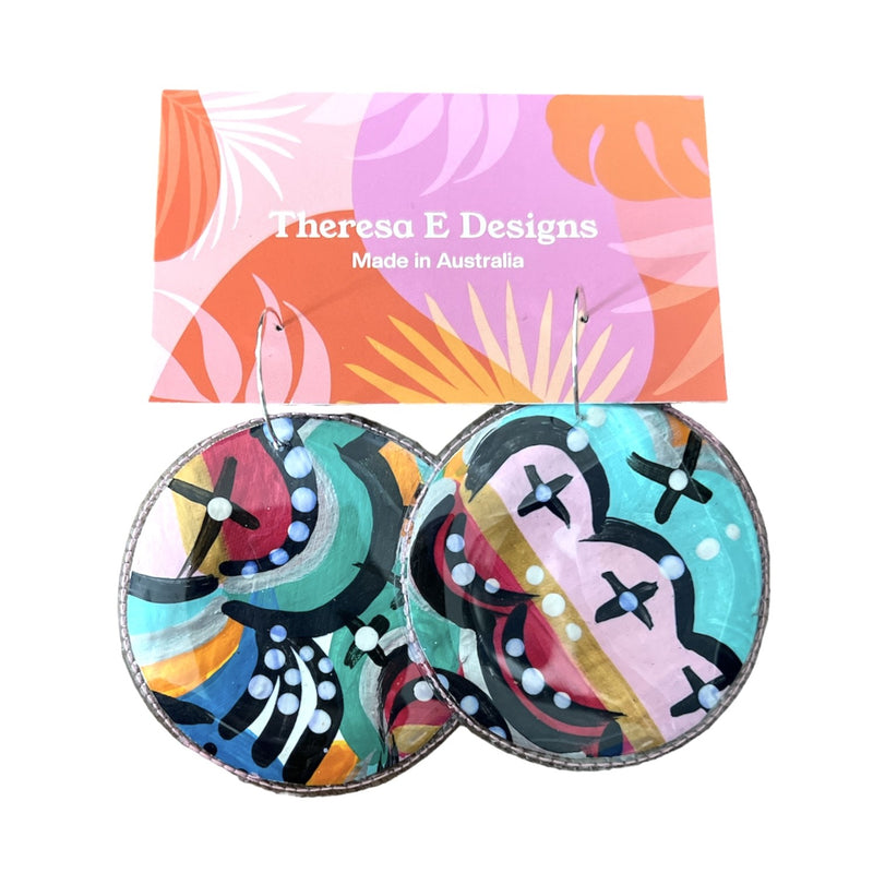 Theresa E Designs dangles | Circle Hoop PVC earrings