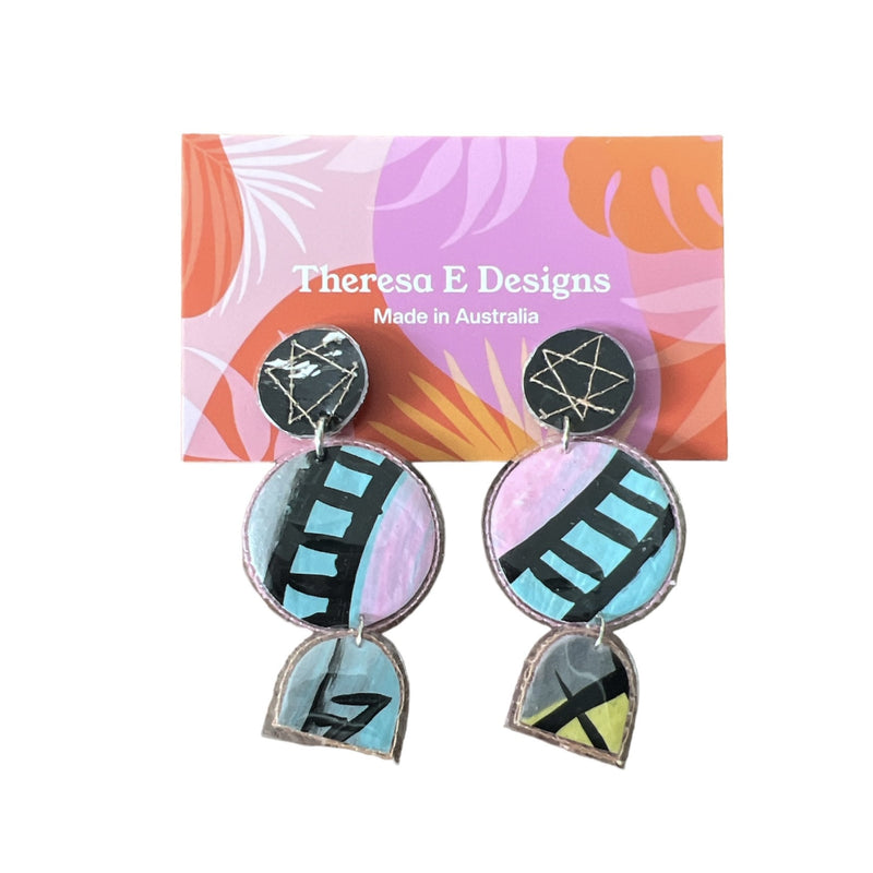 Theresa E Designs dangles | Three Tier PVC earrings