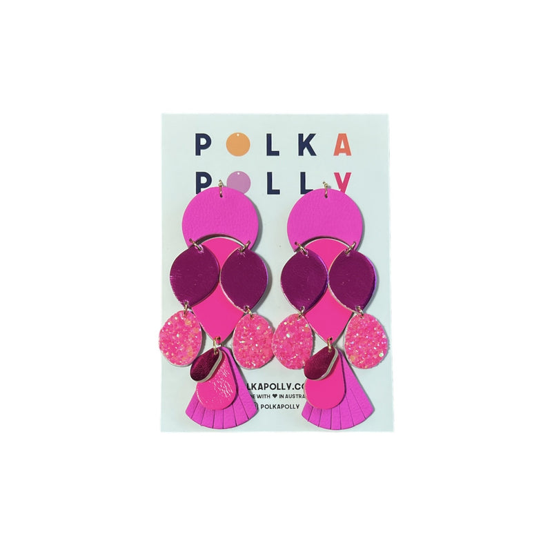 Polka Polly | Goddess Earrings Pink