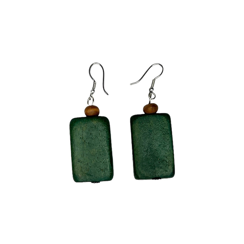 TID | Wood Rectangle Drops - Green