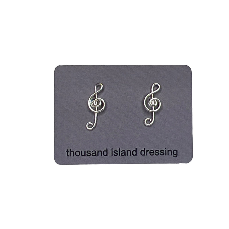 TID | Sterling Silver Treble Clef Studs