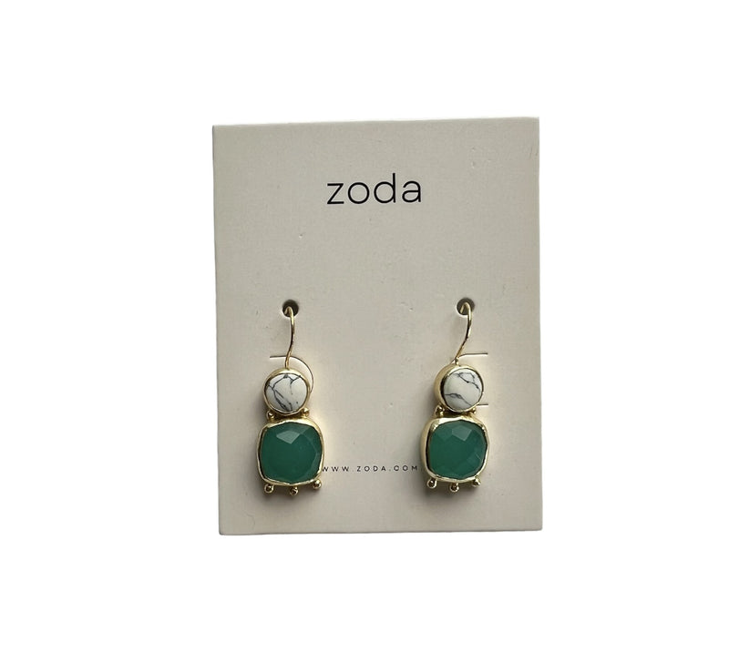 Zoda Dangle Earrings | Turquoise Gem Stone Dangles