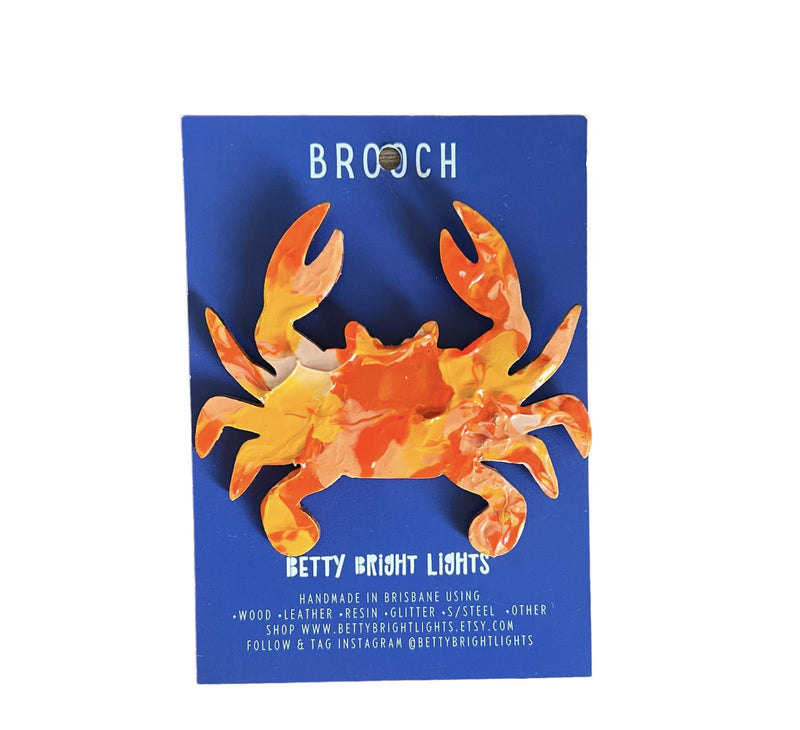 Betty Bright Lights | Crab Brooch - Large