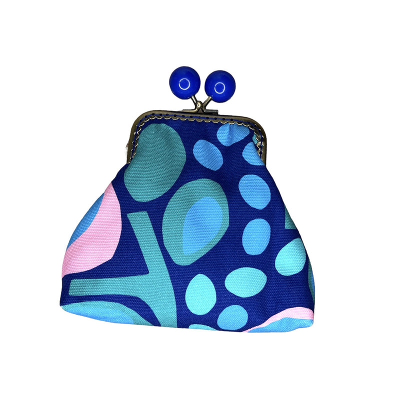 A Stitch of Hope  | Purse - Blue Spot with a Touch of Pink