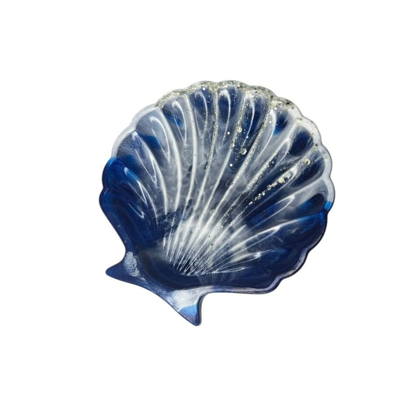 Rebel Art Creations | Blue & White Resin Trinket Bowl - Sea Shell