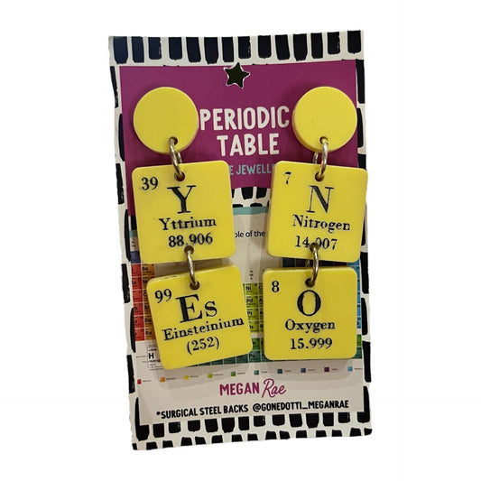 Megan Rae | Periodic Table - YES/NO Yttrium, Einsteinium, Nitrogen, Oxygen