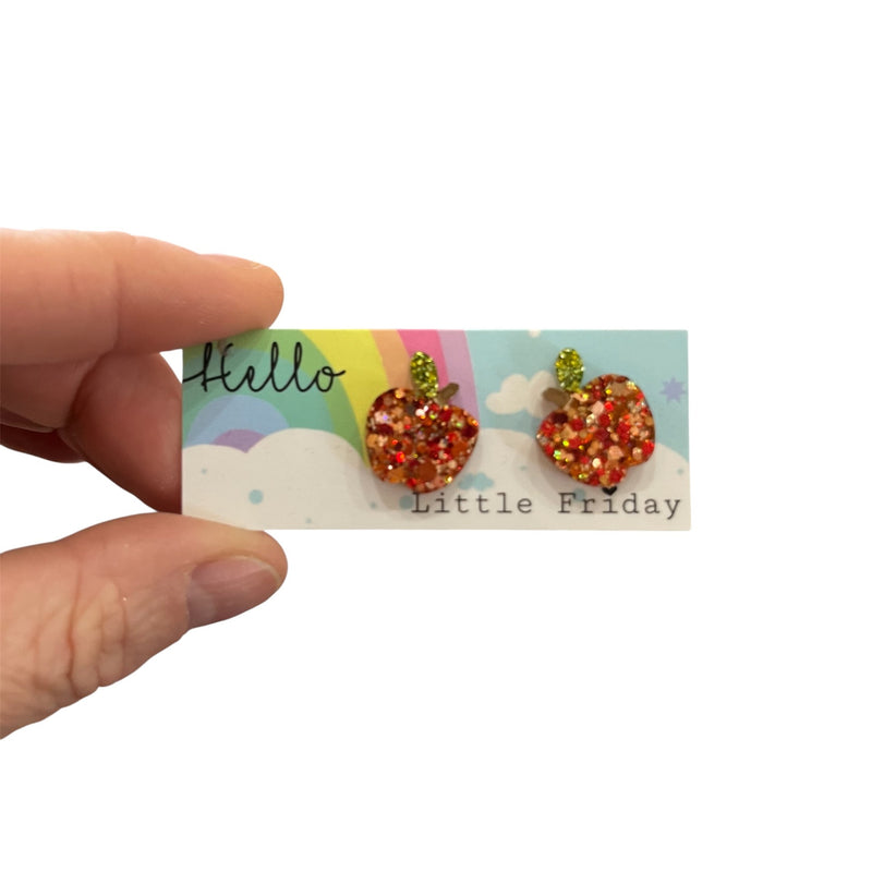 Hello Little Friday | An Apple a Day - Ruby Red Studs