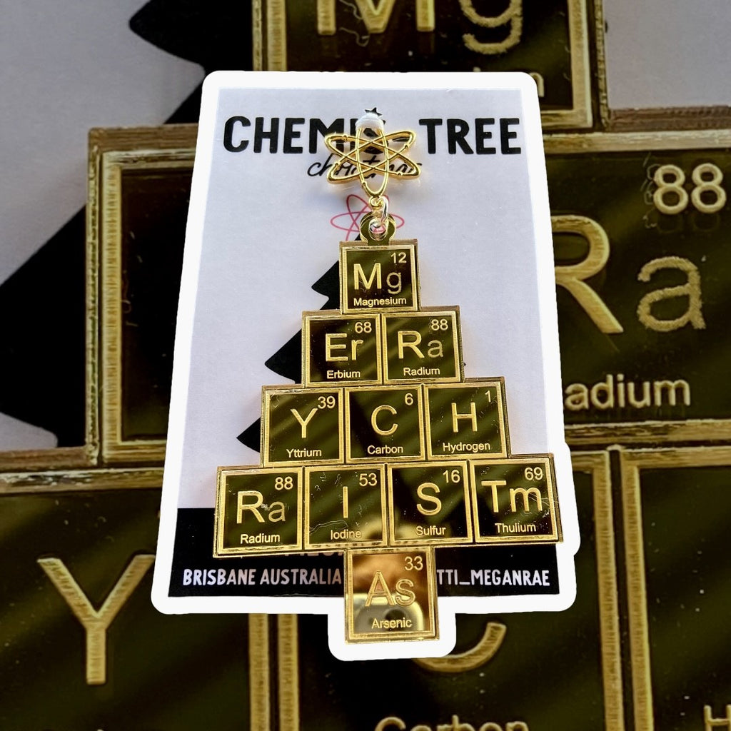 Megan Rae | CHEMIS-TREE Periodic Table Christmas Ornament - Gold