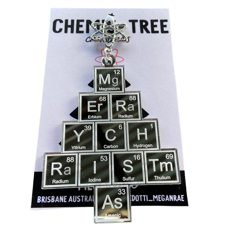Megan Rae | CHEMIS-TREE Periodic Table Christmas ORNAMENT - Silver Mirror
