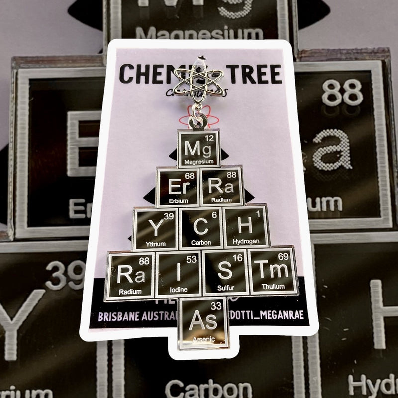 Megan Rae | CHEMIS-TREE Periodic Table Christmas ORNAMENT - Silver Mirror