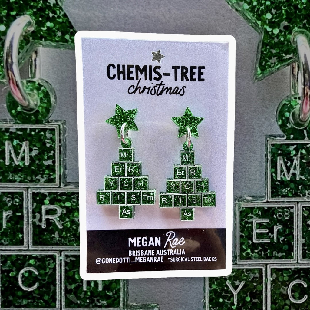 Megan Rae | CHEMIS-TREE Christmas Periodic Table Earrings - Green