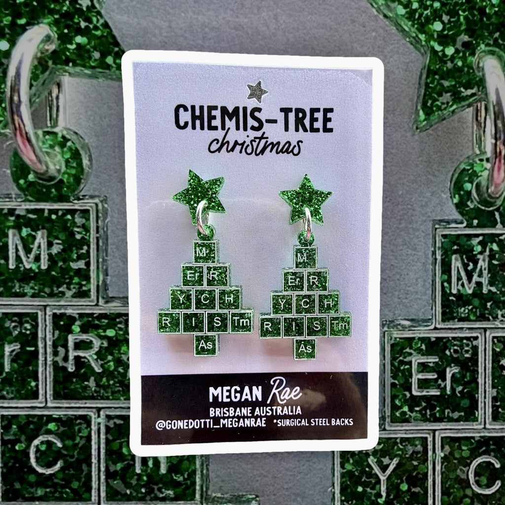 Megan Rae | CHEMIS-TREE Christmas Periodic Table Earrings - Green