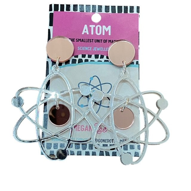 Megan Rae | Statement - Atom Earrings -silver and rose gold mirror