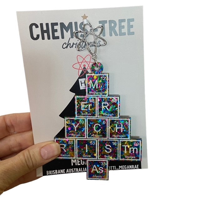 Megan Rae | CHEMIS-TREE Periodic Table Christmas Ornament - Multi Colour Rainow
