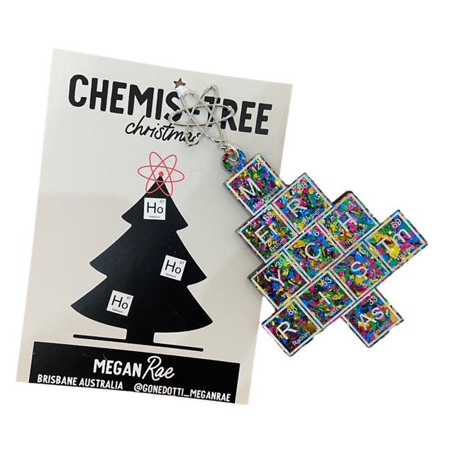 Megan Rae | CHEMIS-TREE Periodic Table Christmas Ornament - Multi Colour Rainow