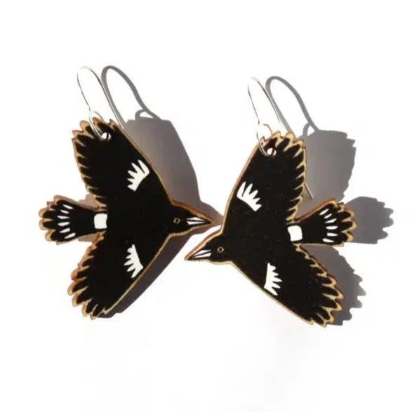 To The Trees | Flying Currowong Earrings