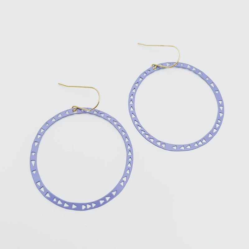 Denz | Triangle Hoop earrings in Lilac
