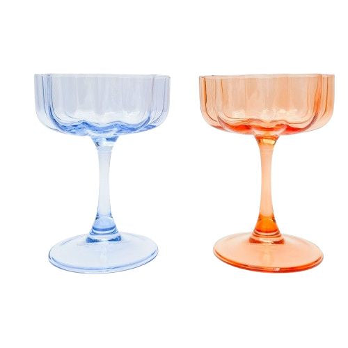 Urban | Willa Cocktail Glass Orange & Blue