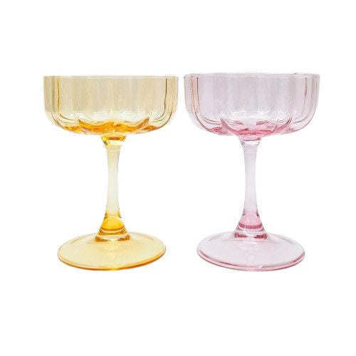 Urban | Willa Cocktail Glass Pink & Yellow