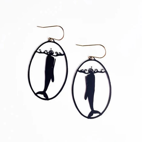 DENZ | Whale & Ship Dangles | Black