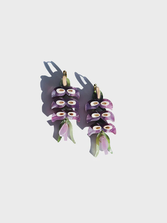 Wisteria Gold Hoop Earring